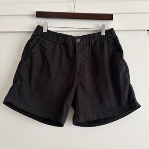 Men's Black Flat-Front Elastic Waist Shorts